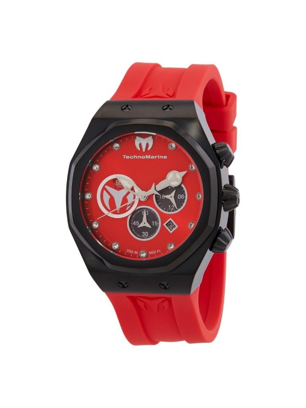 NWT Technomarine Reef Sun Chronograph Quartz Red Dial Men's Watch